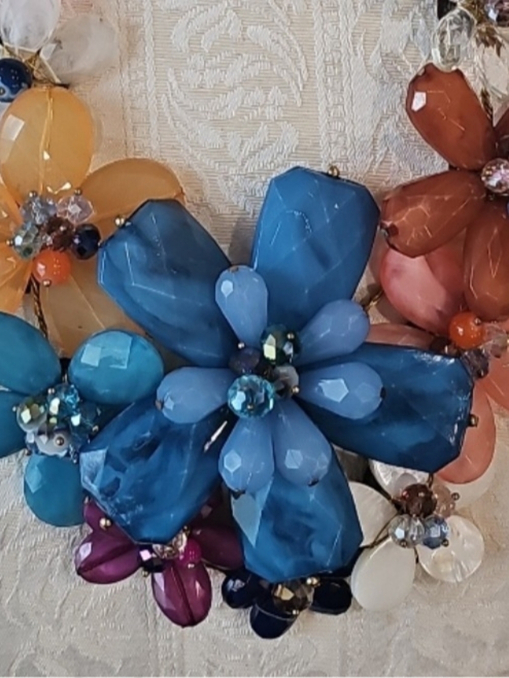 Multicolor Floral Statement Necklace - Women's Jewelry - Picture 2 of 2